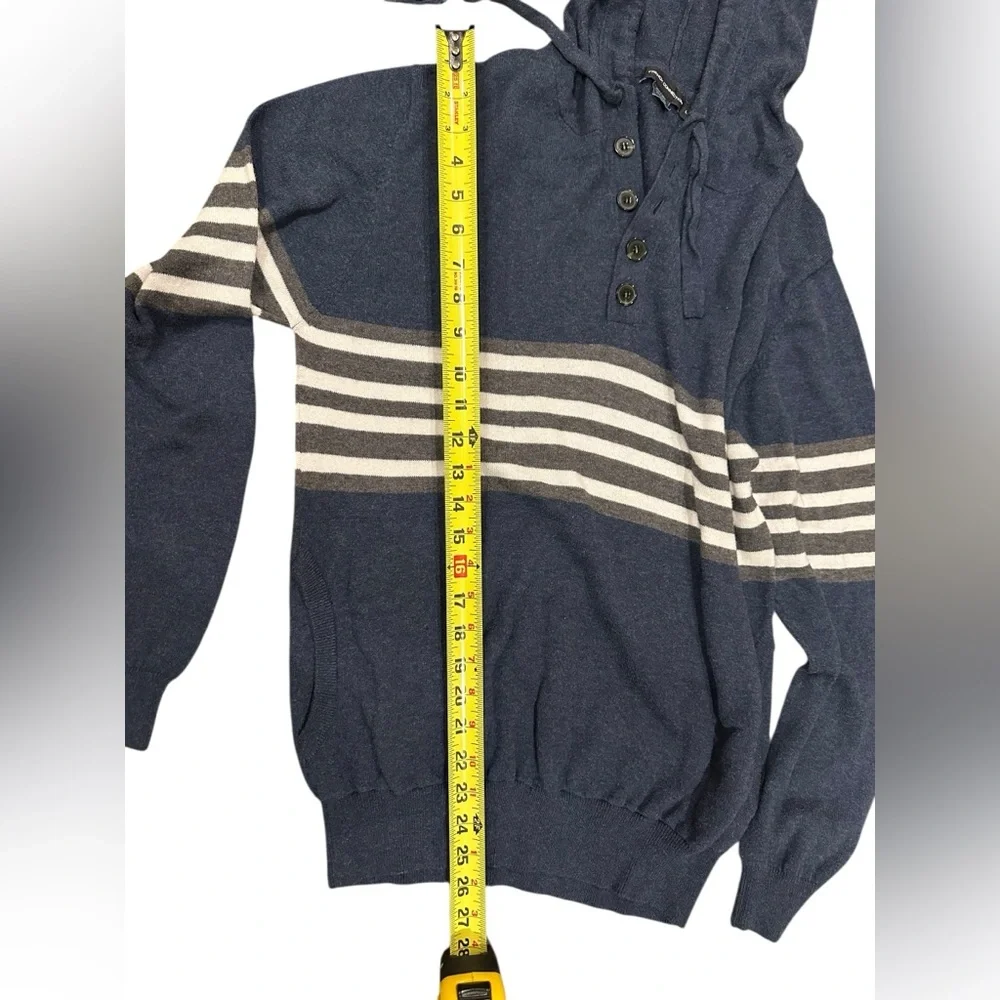 French Connections Navy Striped Hoodie lg